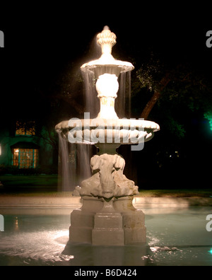 white fountain and pool at night Stock Photo - Alamy