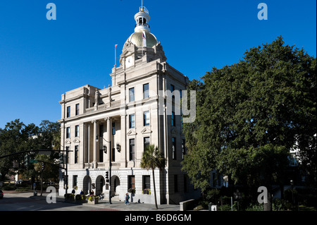 City Hall, East Bay Street, Historic District, Savannah, Georgia, USA Stock Photo