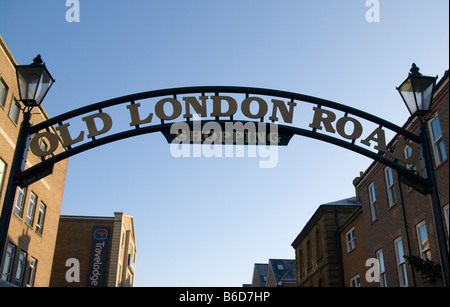 Old London Road Shopping Sign Kingston Upon Thames Surrey Stock Photo