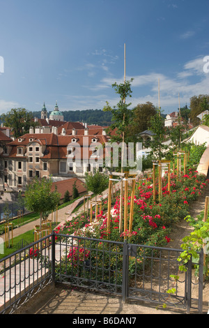 MALA STRANA FROM FURSTENBERG GARDEN HRADCANY CASTLE GARDENS PRAGUE CZECH REPUBLIC Stock Photo