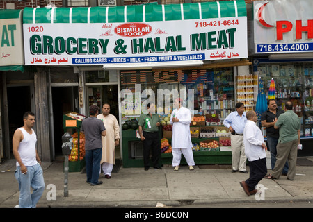 Pakistani neighborhood on Coney Island Avenue in Brooklyn NY during the yearly Pakistani Independence Day Festival Stock Photo