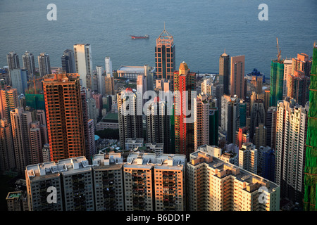 China Hong Kong Sheung Wan District aerial view Stock Photo