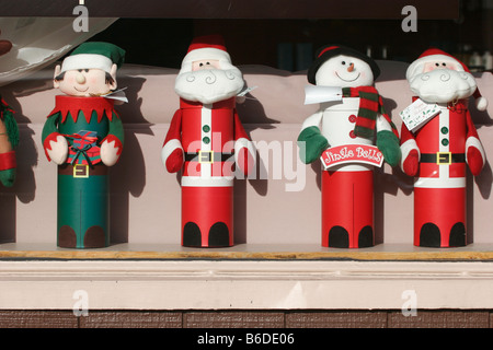 Christmas decorations in store window Stock Photo