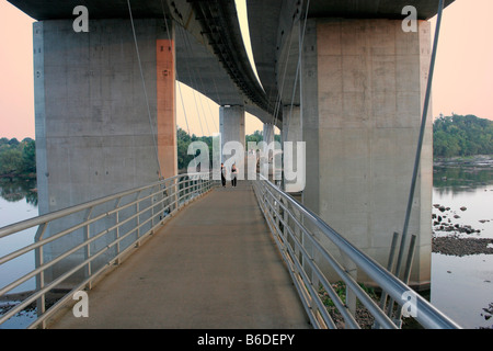 Footbridge suspended under Robert E. Lee memorial bridge in Richmond, Virginia Stock Photo