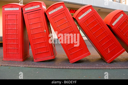 Red Public Telephone Boxes in Kingston Upon Thames Surrey Stock Photo