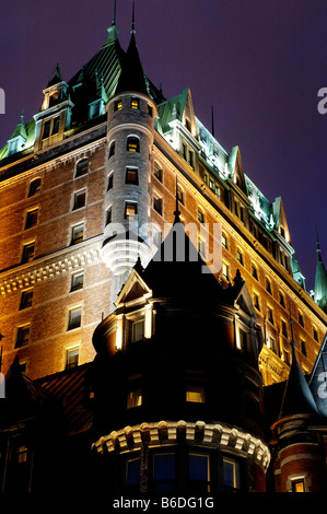 The Chateau Frontenac at night Stock Photo