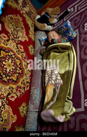 Mongolia Life inside a nomad ger on the Steppes 2007 Stock Photo - Alamy
