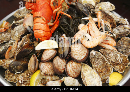 Seafood platter, French restaurant in Nice, France Stock Photo