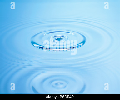 Ripples on the surface of watermoving out in circular waves Stock Photo