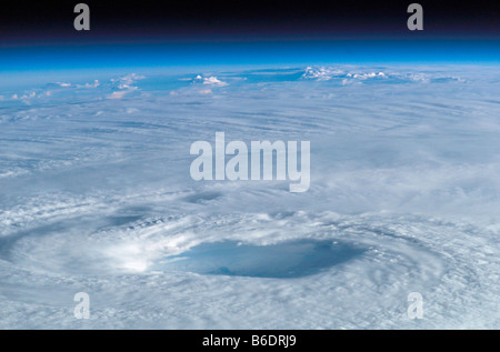 Eye of hurricane Isabel. This image was taken from the International Space Station on 15thSeptember 2003. Stock Photo
