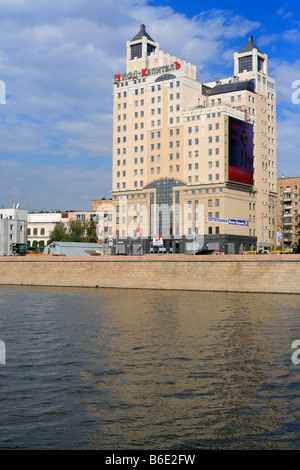 House on embankment of Moskva river, Moscow, Russia Stock Photo