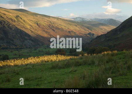 St John's in the Vale from Low Rigg looking towards Helvellyn Lake District Cumbria Uk Stock Photo