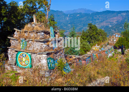 A Mani Wall near Rinchenpong, Sikkim, India Stock Photo