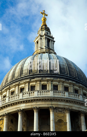 Close up crop shot of St Paul's Cathedral dome in Westminster, London, UK Stock Photo