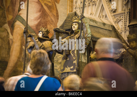 Seville Seville Province Spain Tomb of Christopher Columbus in cathedral Stock Photo