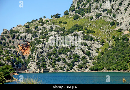 Fresh water lake Gorg Blau, dam, protected landscape area, Majorca, Balearic Islands, Spain, Europe Stock Photo