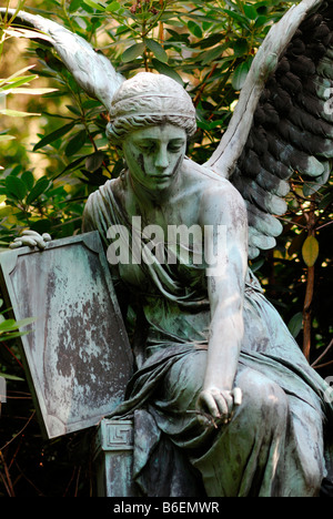 Historic statue of an angel in Ohlsdorf Cemetery, Hamburg, Germany, Europe Stock Photo
