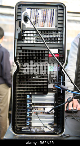 rear view of PC power supply There is a plug in the back Stock Photo ...