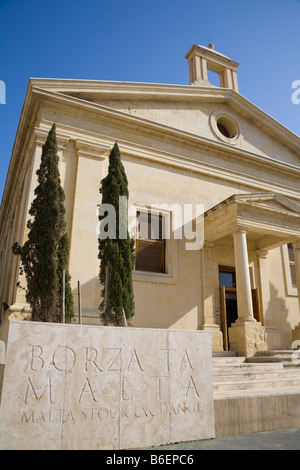 Malta Stock Exchange, Borza Ta Malta, Castille Place, Valletta, Malta Stock Photo