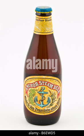 Bottle of Anchor Steam Beer brewed and bottled the Anchor Brewing Co San Francisco USA sold in the UK Stock Photo
