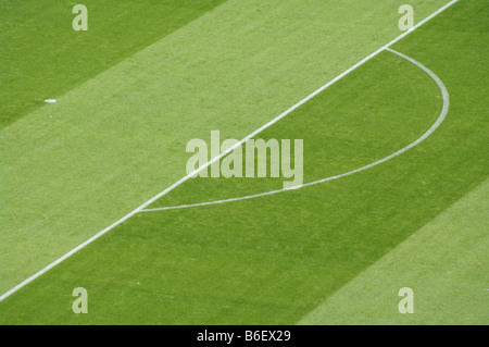 soccer field close ups of markings Stock Photo