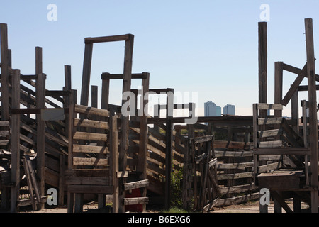 Old verses New The old cattle ramps at Stockyards Station with the new ...