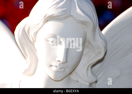 Close up of white marble angel statue Stock Photo