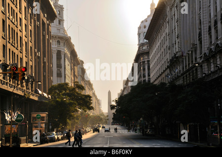 Avenida de Mayo and obelisk, Buenos Aires, Argentina, South America Stock Photo