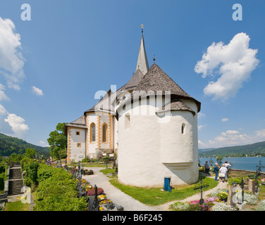 Holy Primus and Felician pilgrimage church and ossuary, Maria Woerth, Woerthersee Lake, Carinthia, Austria, Europe Stock Photo