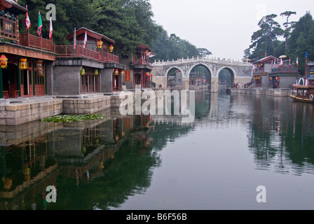 Suzhou street Summer Palace Beijing China. Stock Photo