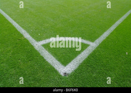 soccer field close ups of markings Stock Photo