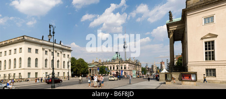 Unter den Linden, with the Humboldt University, Neue Wache, Zeughaus, Deutsches Historisches Museum or German Museum of History Stock Photo