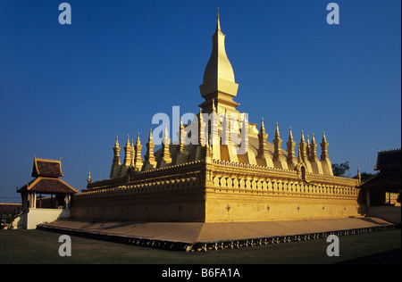 The Great Stupa (or Great Sacred Reliquary), Pha That Luang, built in 1566, Vientiane, Laos Stock Photo