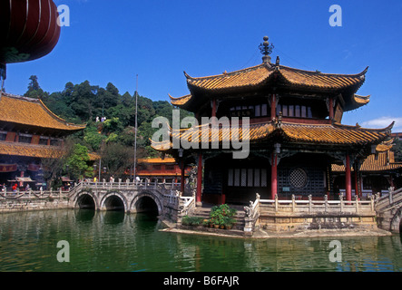 Octagonal Pavilion, Yuantong Temple, Buddhist temple complex, Tang Dynasty, Ming Dynasty, Qing Dynasty, Wu Sangui, Kunming, Yunnan Province, China Stock Photo