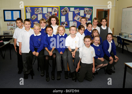 Group of primary school children in a classroom Stock Photo