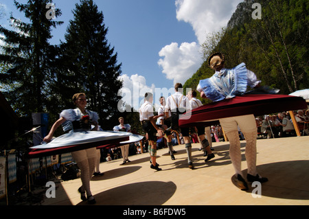 Bavarian folklore, folk dance, Ruhpolding, Chiemgau, Bavaria, Germany, Europe Stock Photo