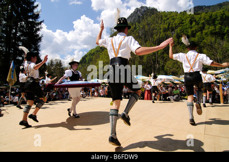Bavarian folklore, folk dance, Ruhplding, Chiemgau, Bavaria, Germany, Europe Stock Photo