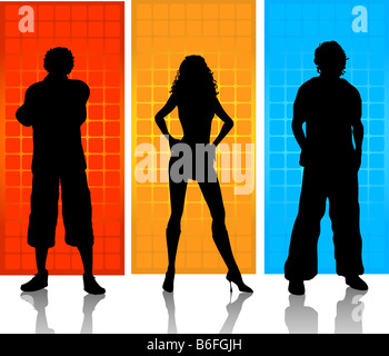 people silhouettes Stock Photo