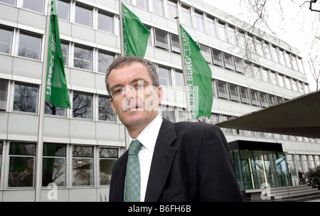 Bernd Scheifele, chief executive of the HeidelbergCement AG, in front of the corporate headquarters of HeidelbergCement AG, Hei Stock Photo