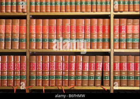 Legal Library in wooden bookcase Stock Photo