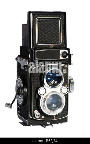 Old vintage camera isolated on white background Stock Photo