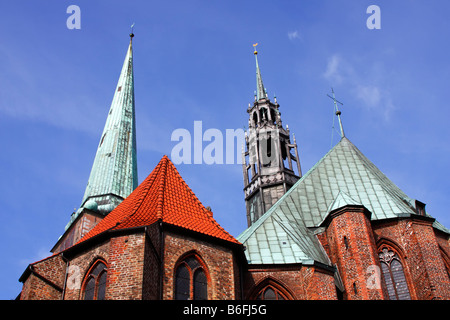 St. Jakobi Church in the historic centre of Luebeck, UNESCO World Heritage Site, Schleswig-Holstein, Germany, Stock Photo