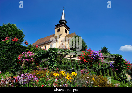 Eglise Catholique Paroisse Sainte Trinité or Church of the Holy Trinity, in Lauterbourg, Alsace, France, Europe Stock Photo