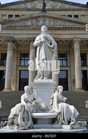 Schiller monument in front of the Konzerthaus on Gendarmenmarkt Square, Berlin, Germany, Europe Stock Photo