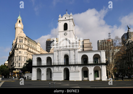 Colonial building, El Cabildo, Plaza de Mayo, Buenos Aires, Argentina, South America Stock Photo