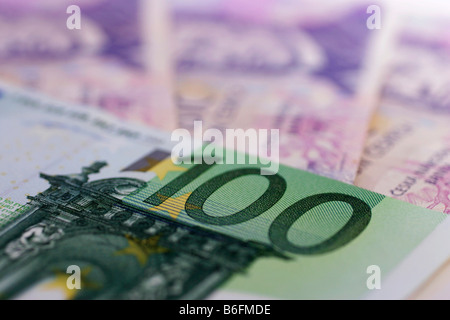 Czech crowns cash money macro background. Ceska koruna. Francis Palacky ...