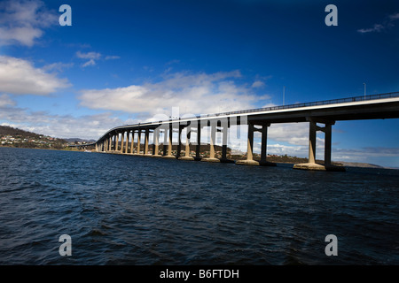 The Tasman Bridge, spanning the Derwent River, Hobart, Tasmania, Australia Stock Photo