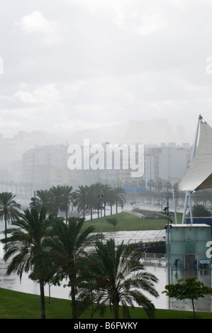 View from El Muelle shopping Mall during a thunder storm Las Palmas the capital of Gran Canary of the Canary Island Spain Stock Photo
