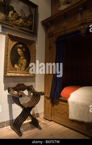 NETHERLANDS Noord Holland Amsterdam Rembrandthuis The Rembrandt House & Museum - Bedroom Stock Photo