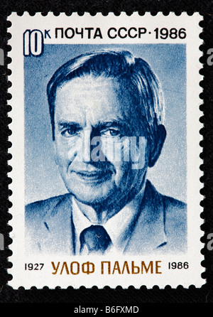 Sven Olof Joachim Palme (1927-1986), postage stamp, USSR, 1986